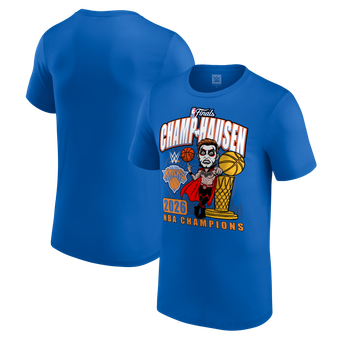 Men's Blue Danhausen x New York Knicks 2026 NBA Finals Champions T-Shirt