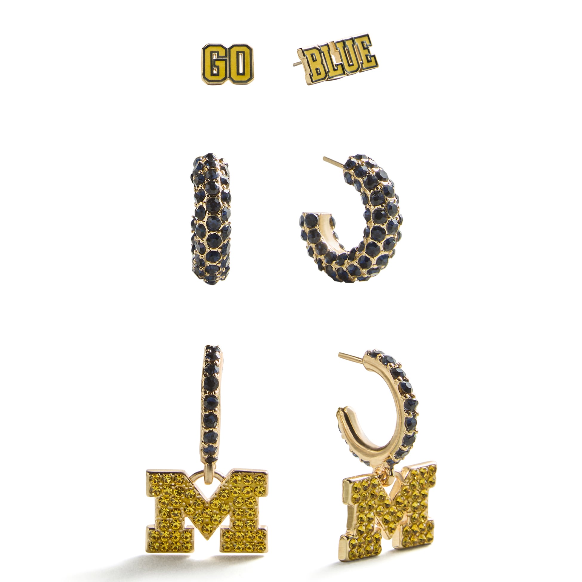 BaubleBar Michigan Wolverines 3-Piece Earring Set