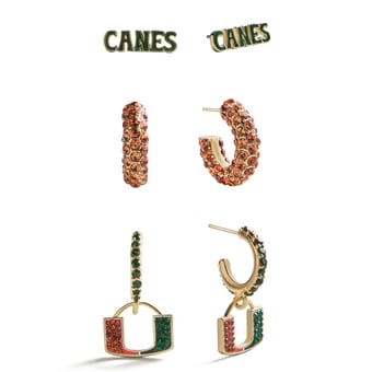 BaubleBar Miami Hurricanes 3-Piece Earring Set