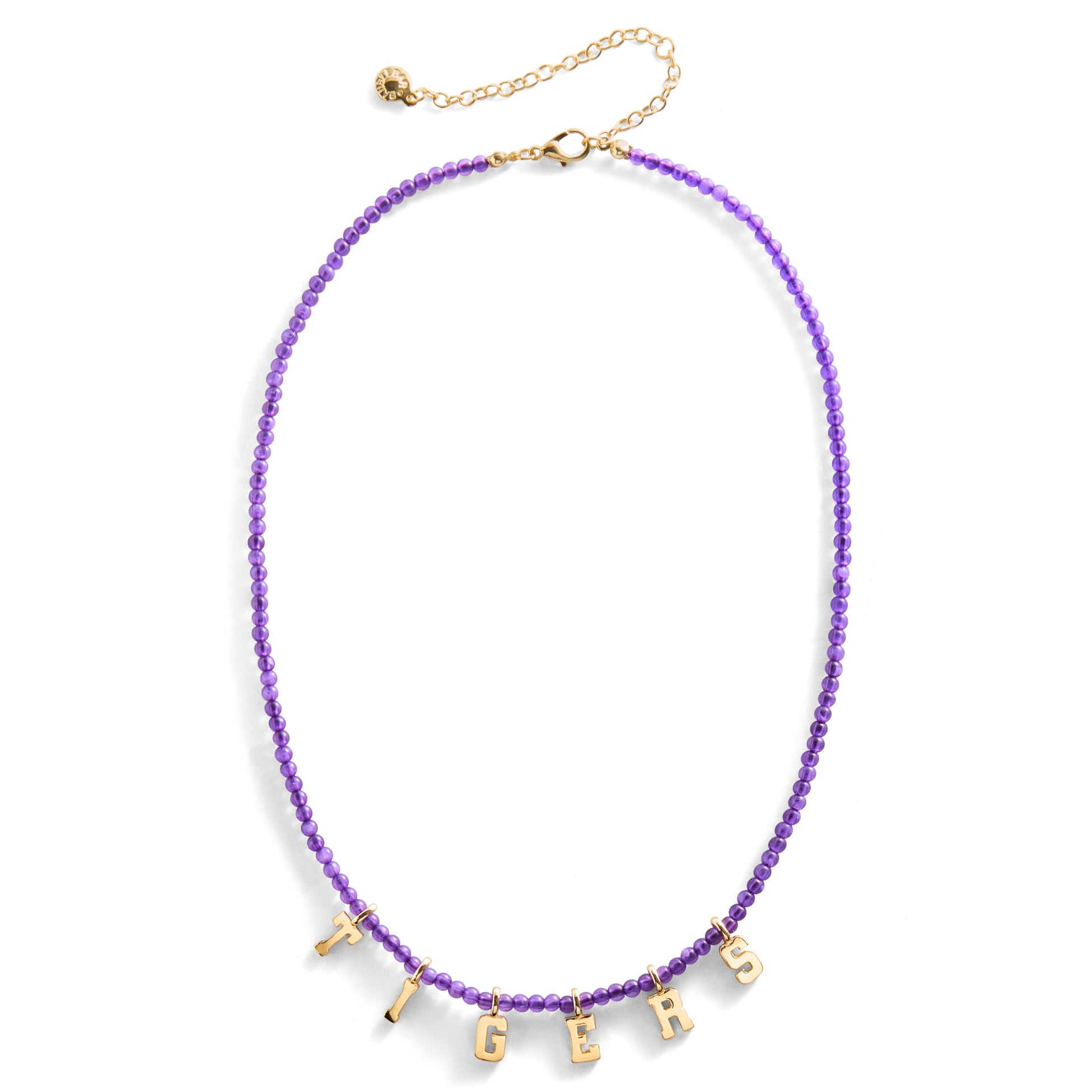 BaubleBar LSU Tigers Delicate Beaded Slogan Necklace