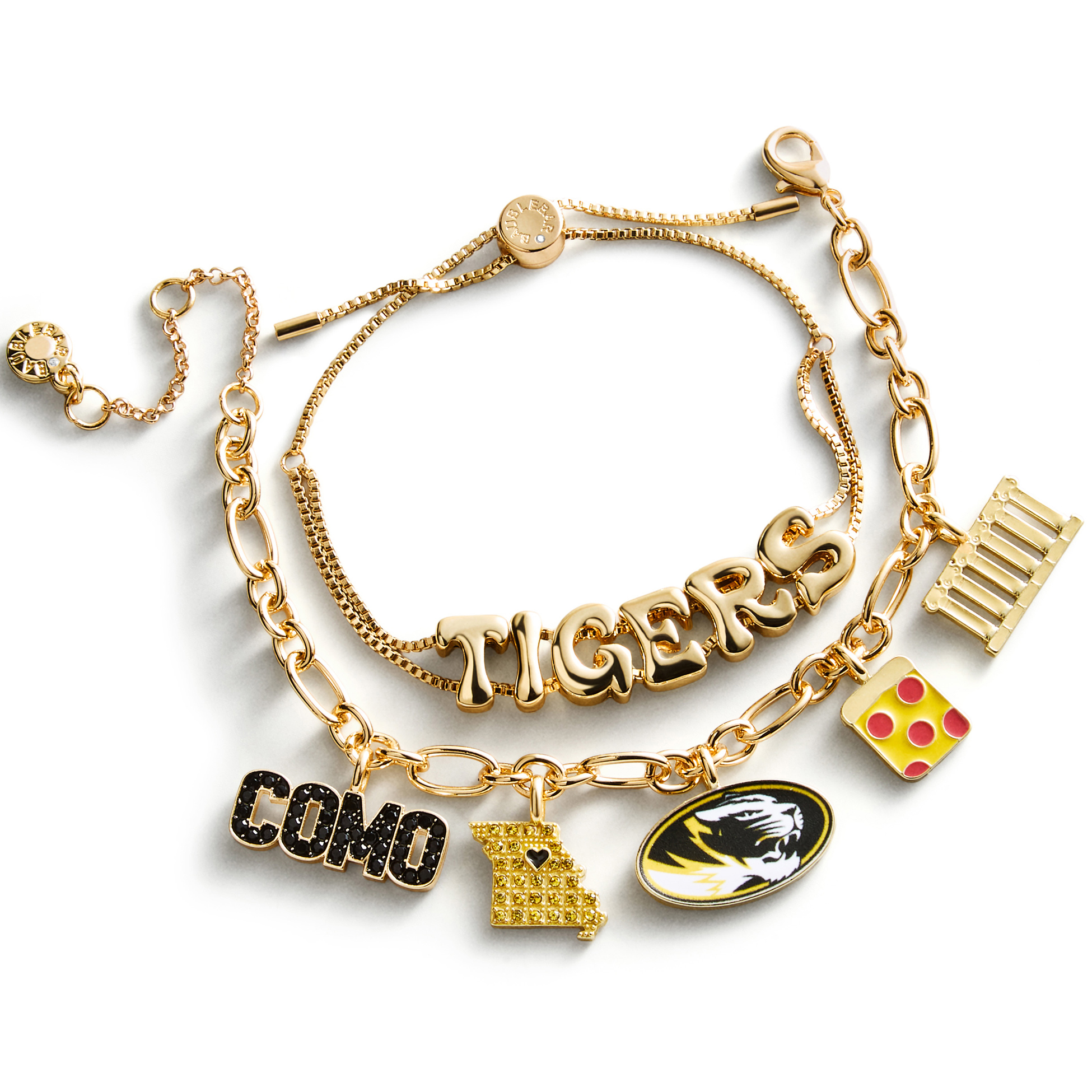 BaubleBar Missouri Tigers Two-Piece Delicate Charm & Slogan Bracelet Set