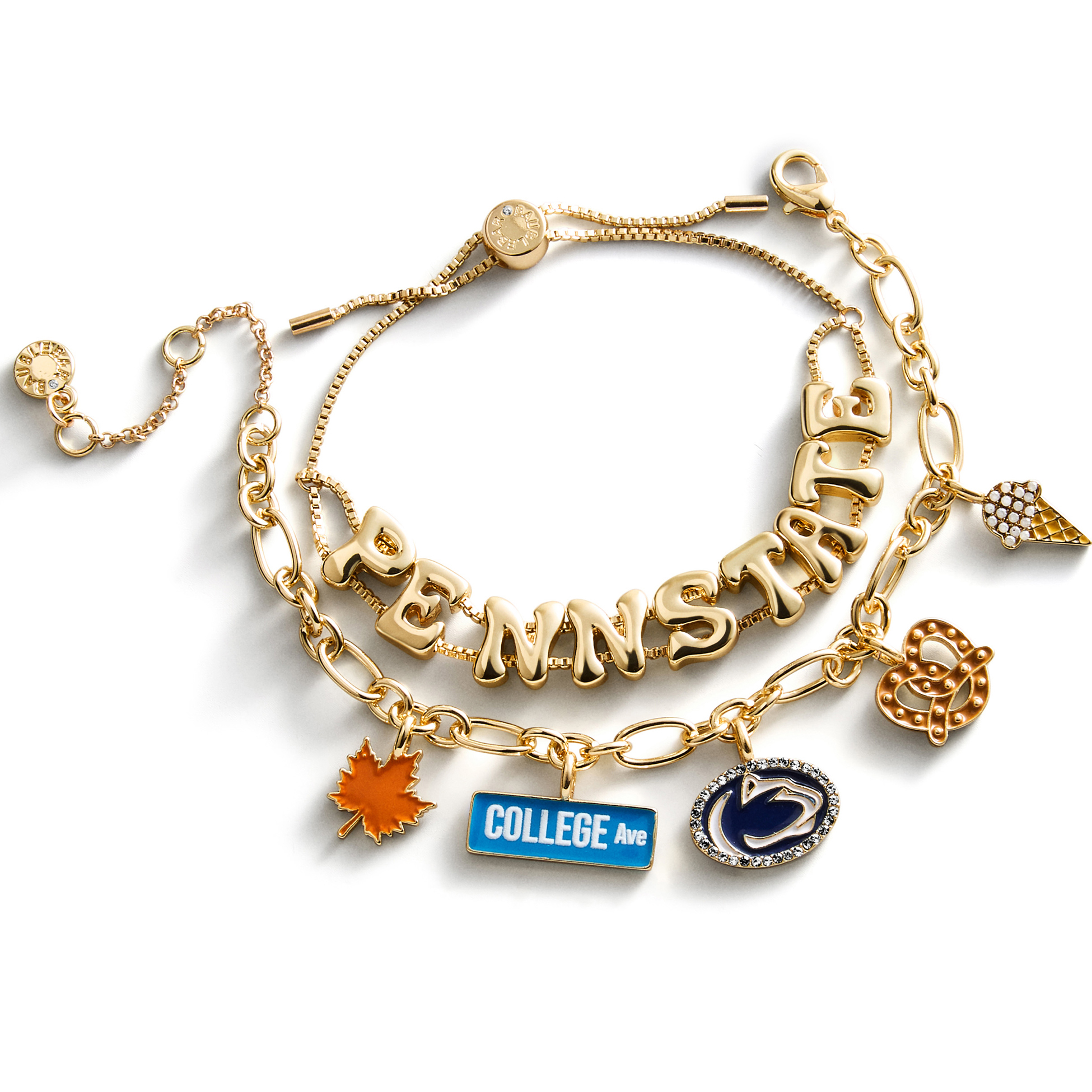 BaubleBar Penn State Nittany Lions Two-Piece Delicate Charm & Slogan Bracelet Set