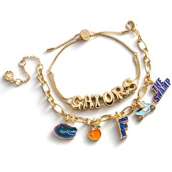 BaubleBar Florida Gators Two-Piece Delicate Charm & Slogan Bracelet Set