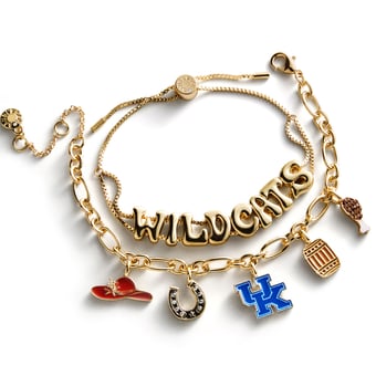BaubleBar Kentucky Wildcats Two-Piece Delicate Charm & Slogan Bracelet Set