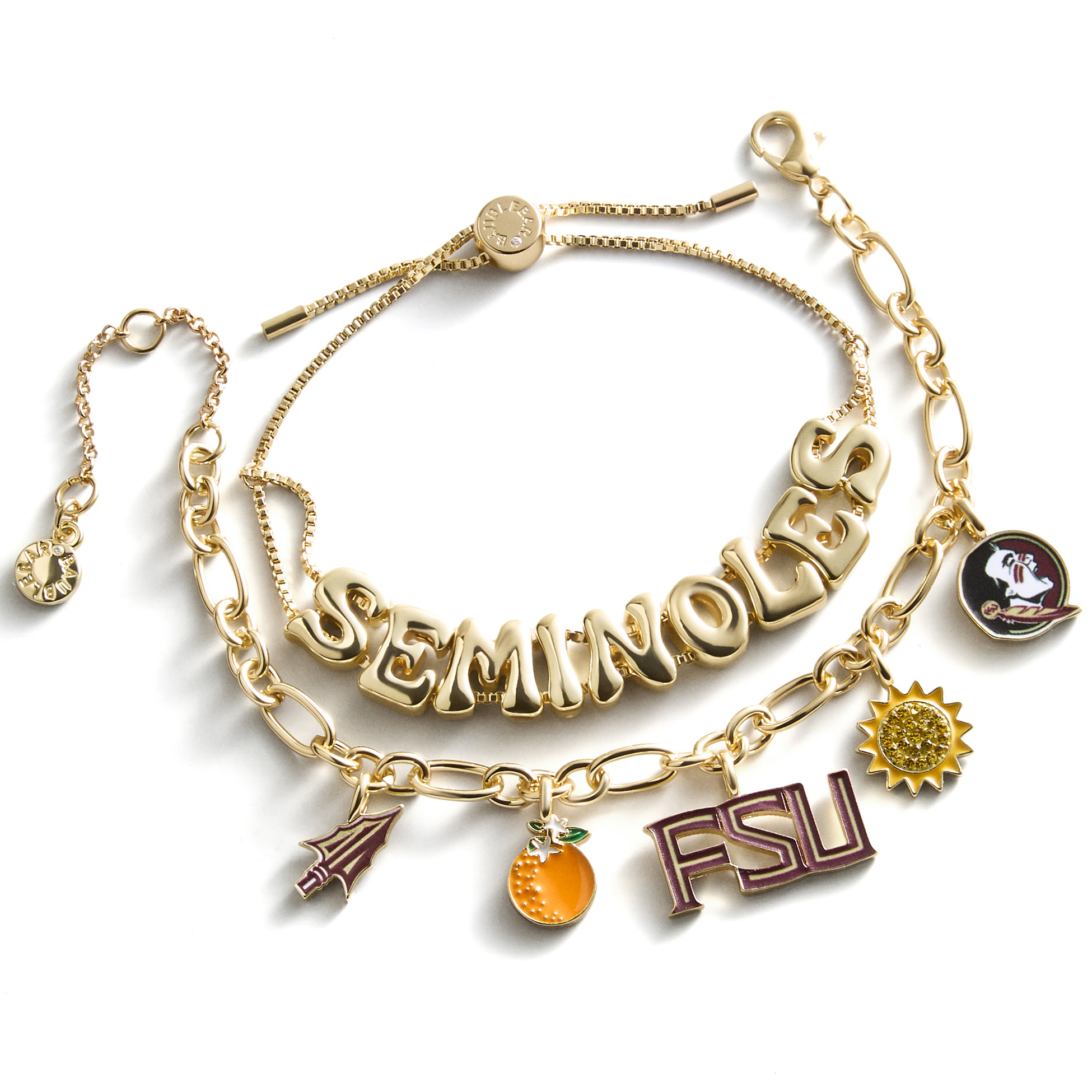BaubleBar Florida State Seminoles Two-Piece Delicate Charm & Slogan Bracelet Set