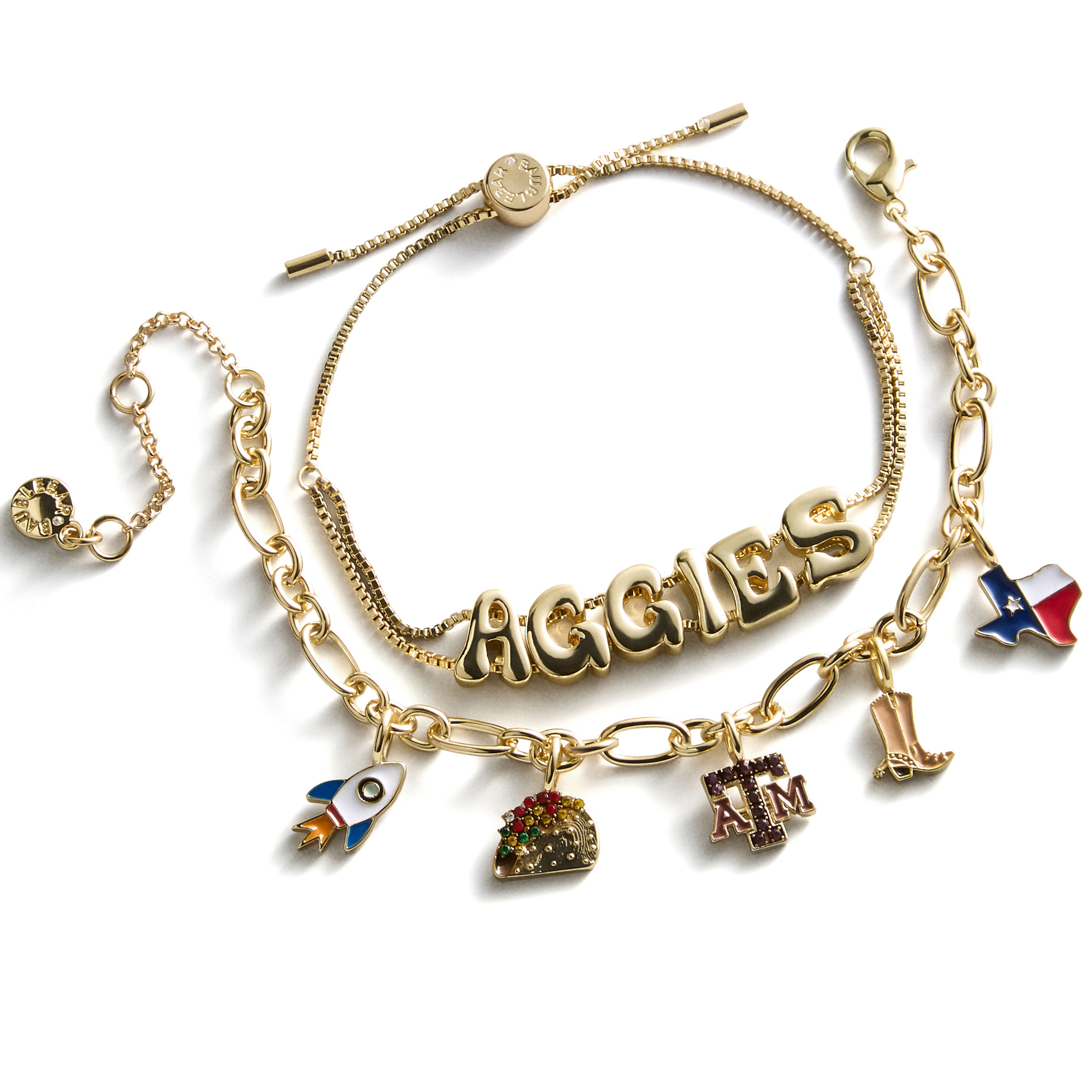 BaubleBar Texas A&M Aggies Two-Piece Delicate Charm & Slogan Bracelet Set