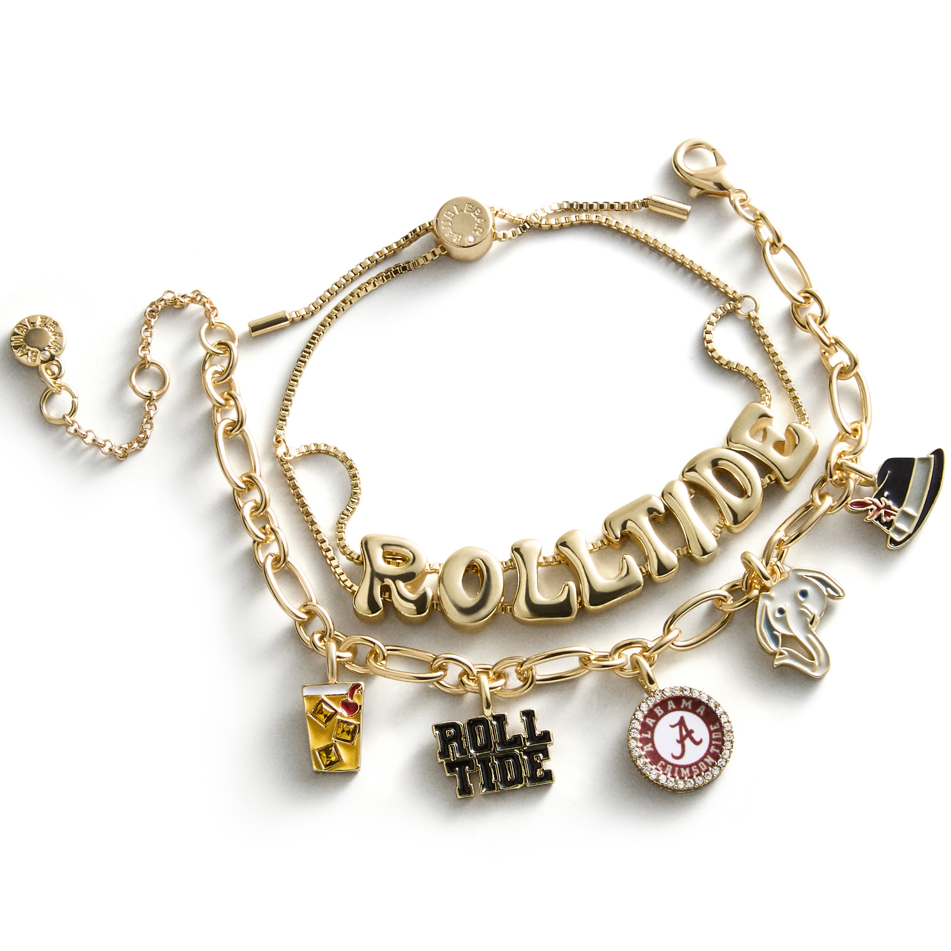 BaubleBar Alabama Crimson Tide Two-Piece Delicate Charm & Slogan Bracelet Set