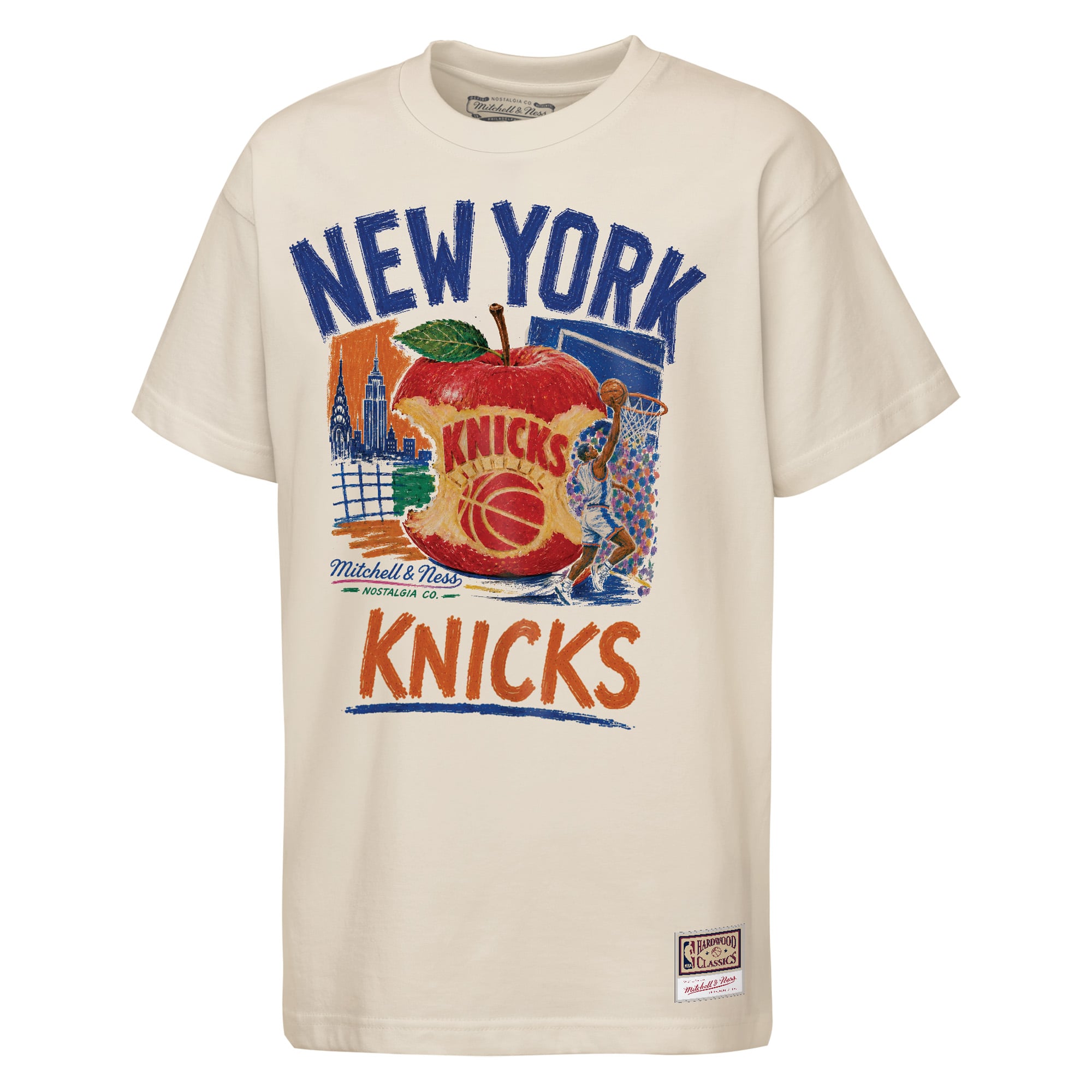 Youth Mitchell & Ness  Cream New York Knicks Big Apple Energy T-Shirt