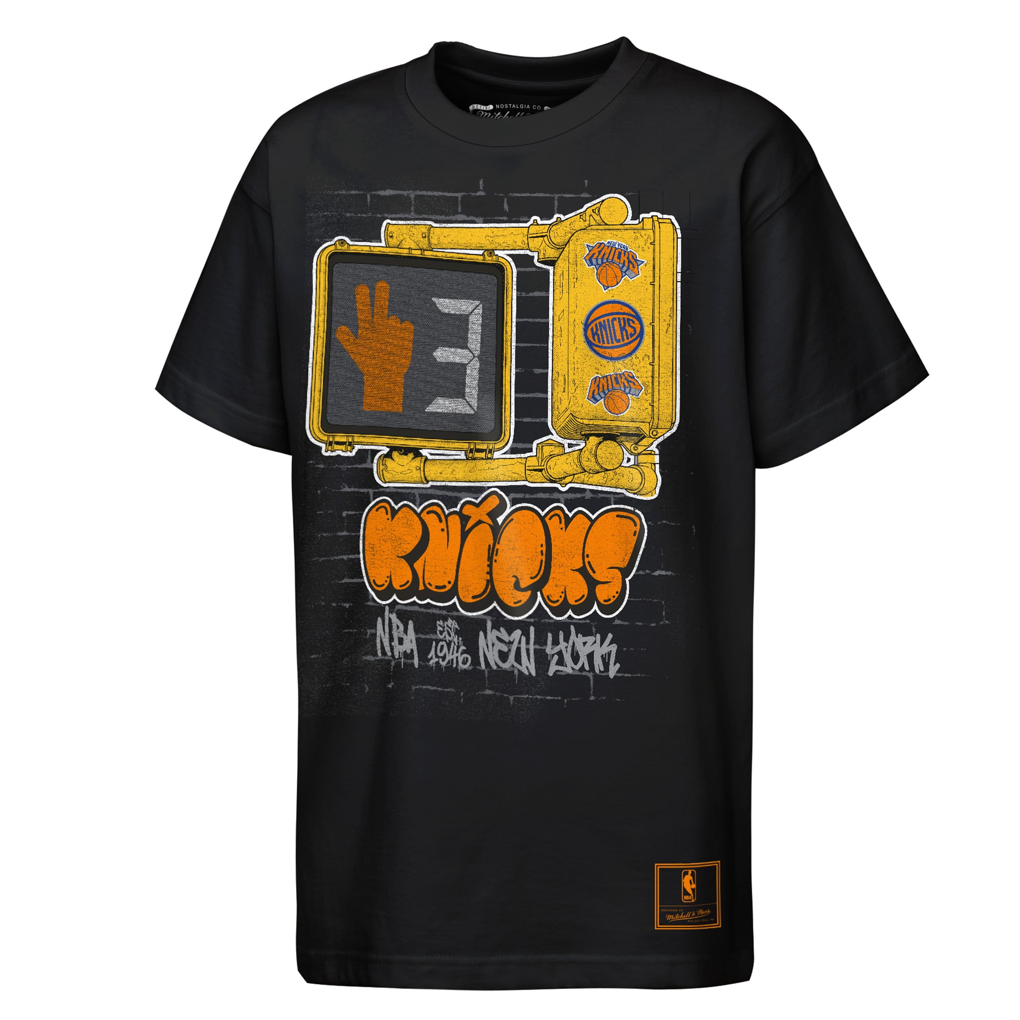 Youth Mitchell & Ness  Black New York Knicks Look B4 Crossing T-Shirt