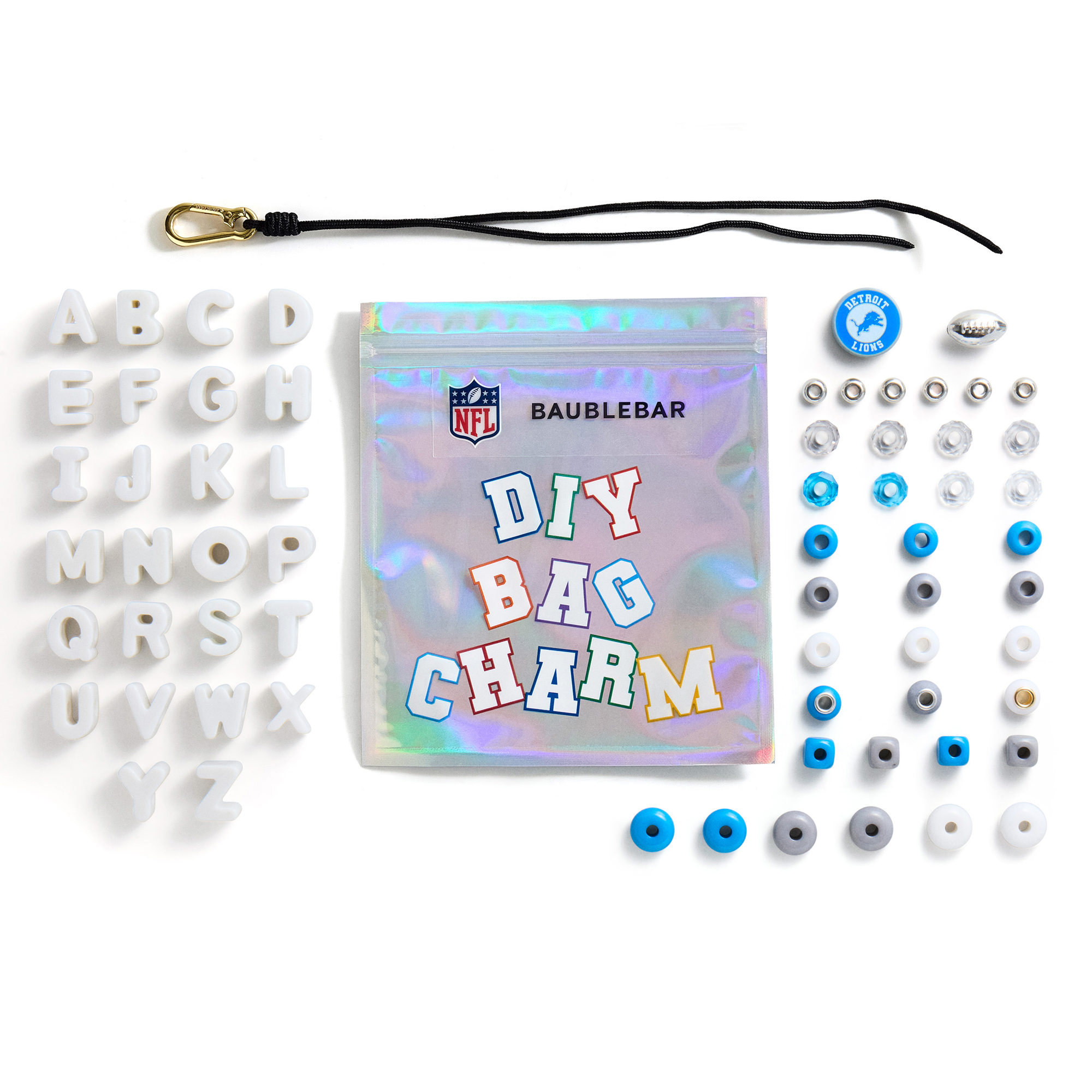 BaubleBar Detroit Lions Mini Custom Bag Charm Bead Kit