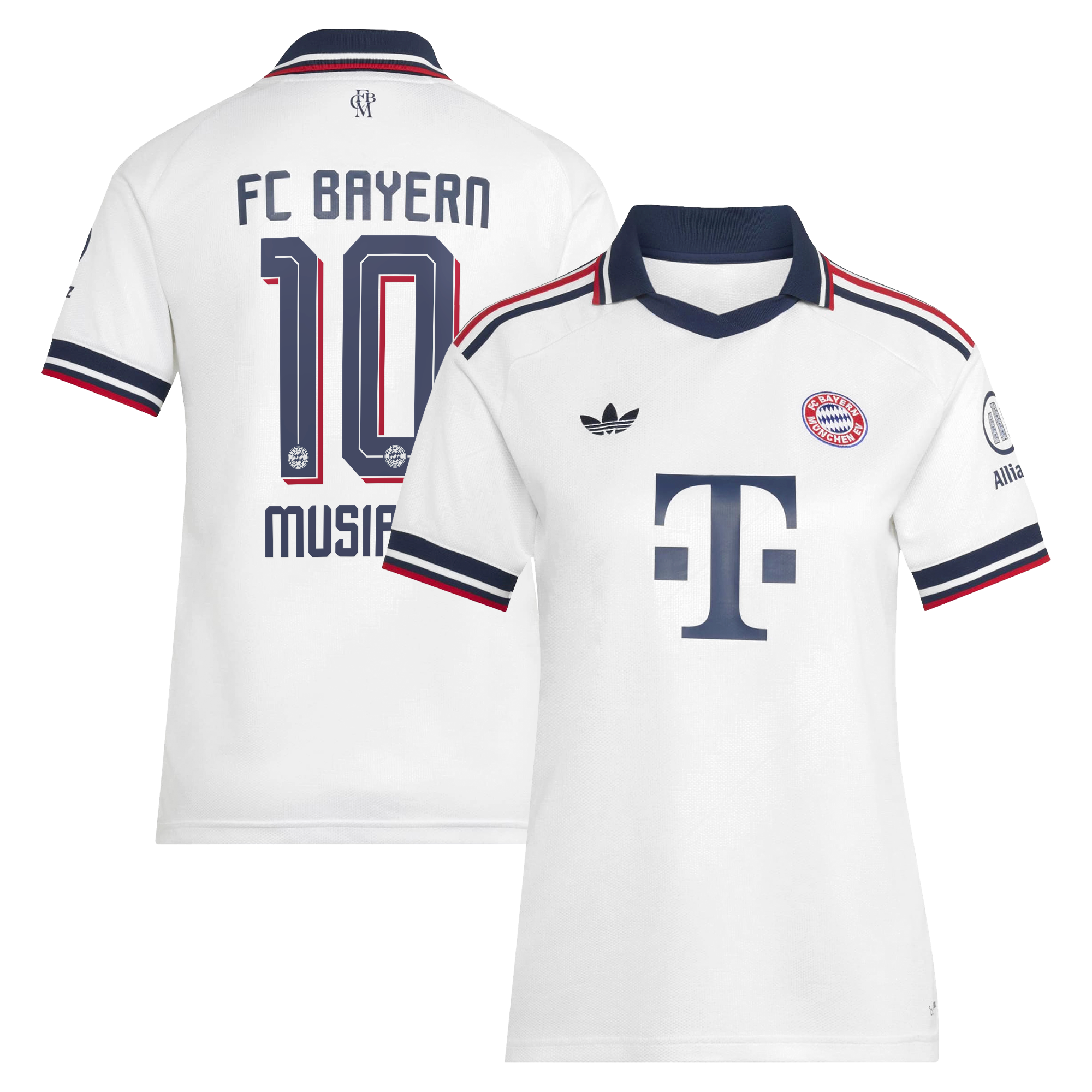 Women's adidas Jamal Musiala White Bayern Munich 2026/27 Away Replica Jersey