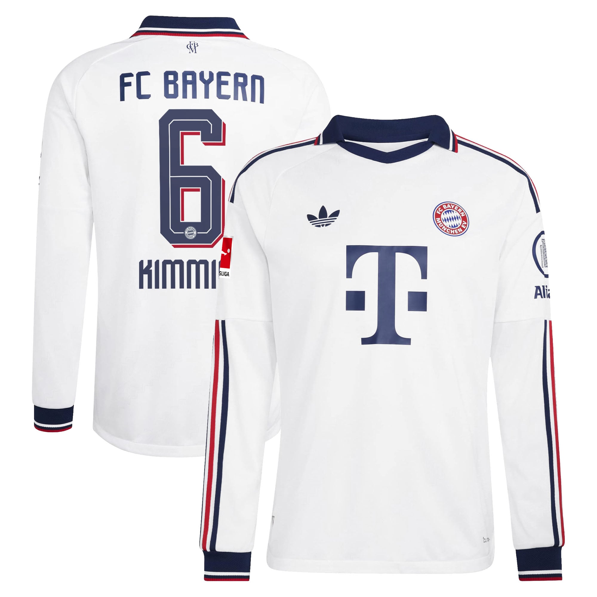 Men's adidas Joshua Kimmich White Bayern Munich 2026/27 Away On-Field Authentic Long Sleeve Jersey
