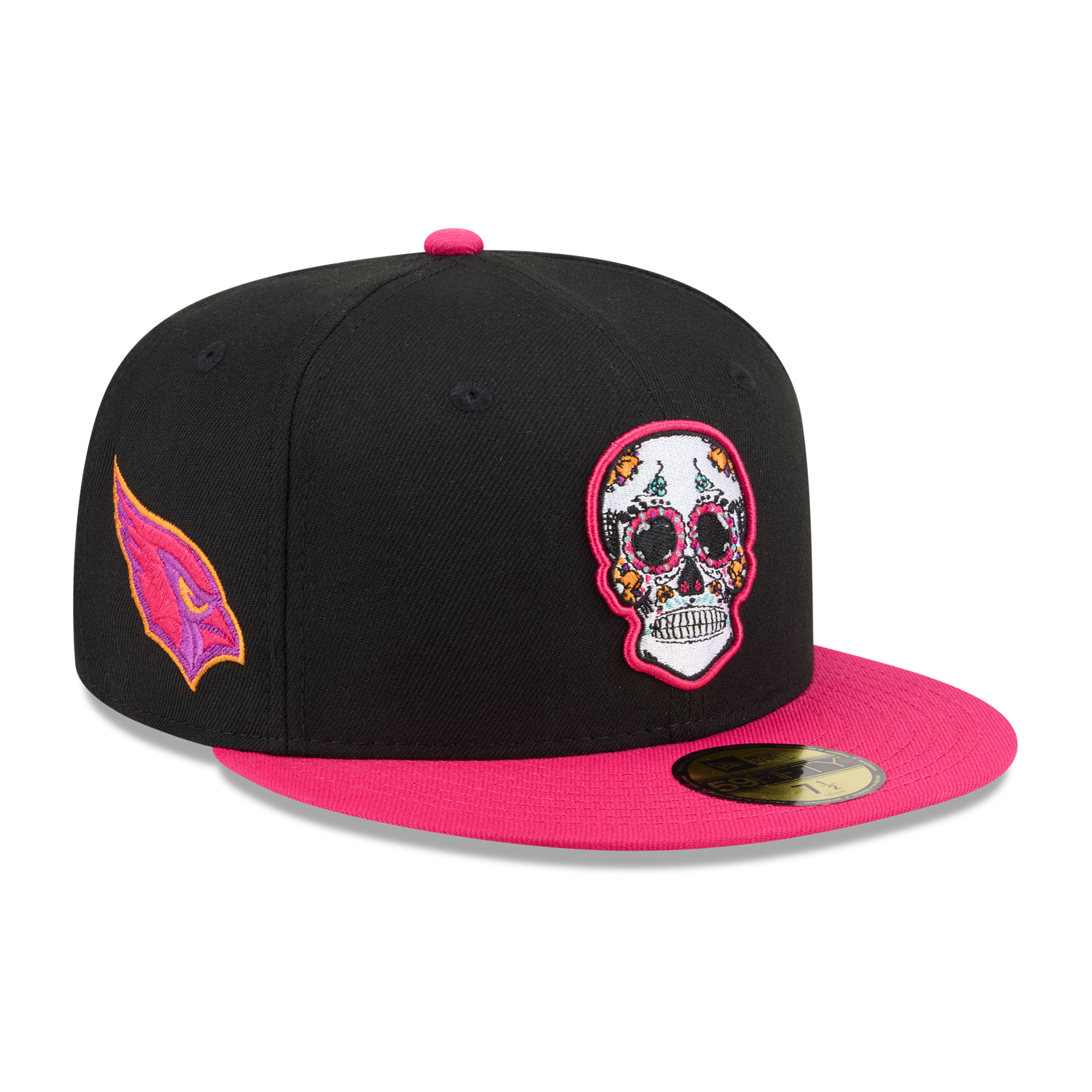 Men's New Era Black/Pink Arizona Cardinals Day Of The Dead 59FIFTY Fitted Hat