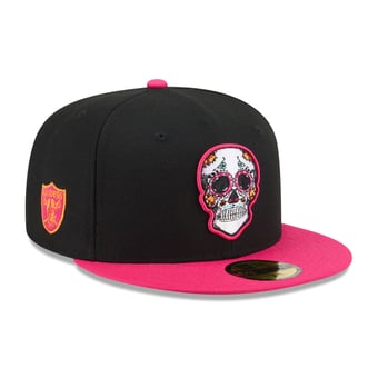 Men's New Era Black/Pink Las Vegas Raiders Day Of The Dead 59FIFTY Fitted Hat