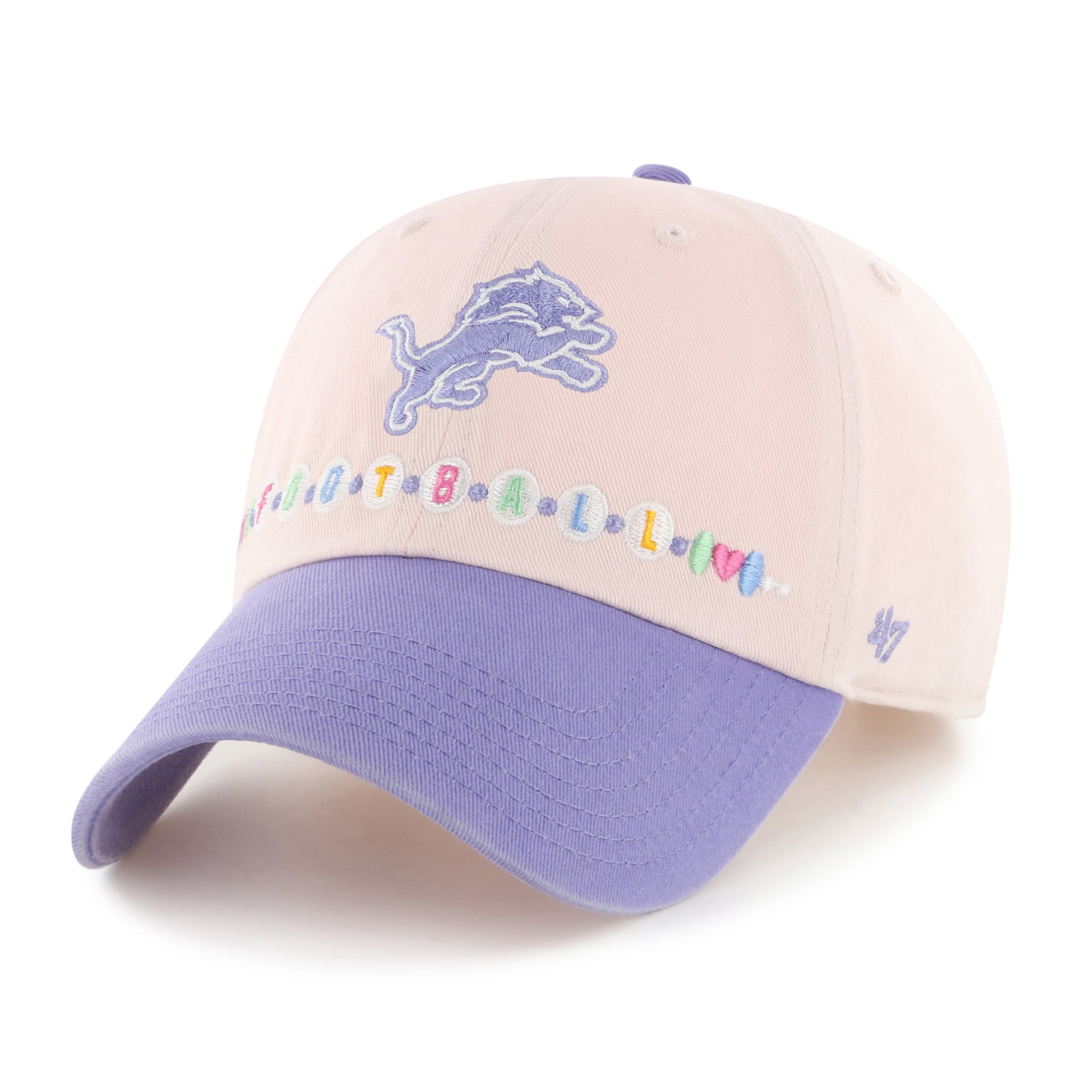 Youth '47 Pink/Purple Detroit Lions Friendship Bracelet Clean Up Adjustable Hat