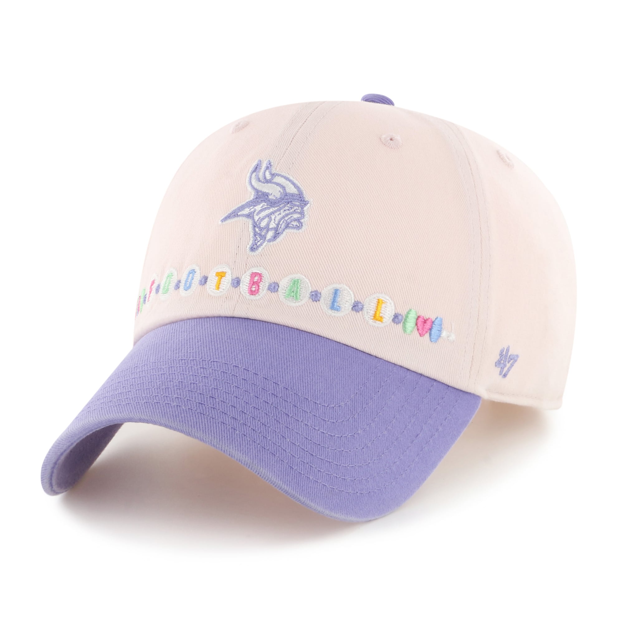 Youth '47 Pink/Purple Minnesota Vikings Friendship Bracelet Clean Up Adjustable Hat