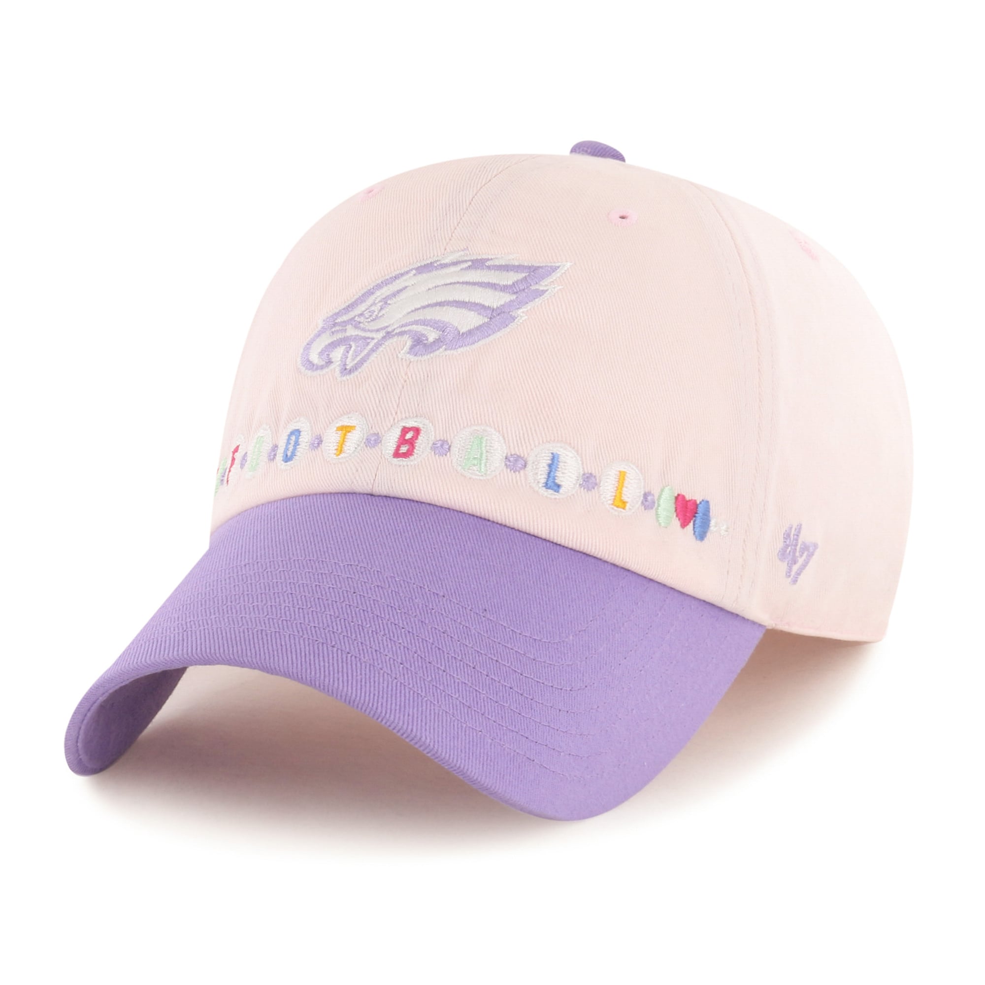 Youth '47 Pink/Purple Philadelphia Eagles Friendship Bracelet Clean Up Adjustable Hat