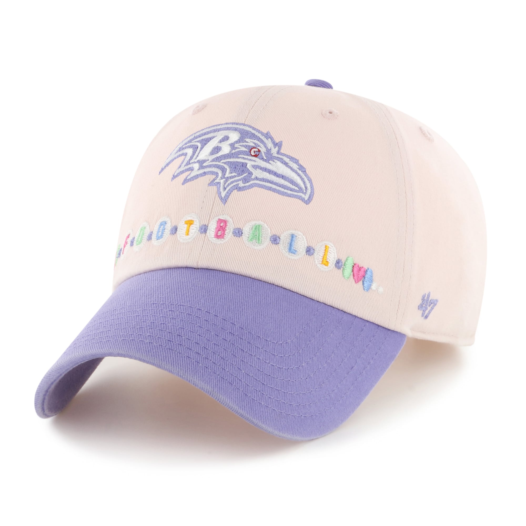 Youth '47 Pink/Purple Baltimore Ravens Friendship Bracelet Clean Up Adjustable Hat