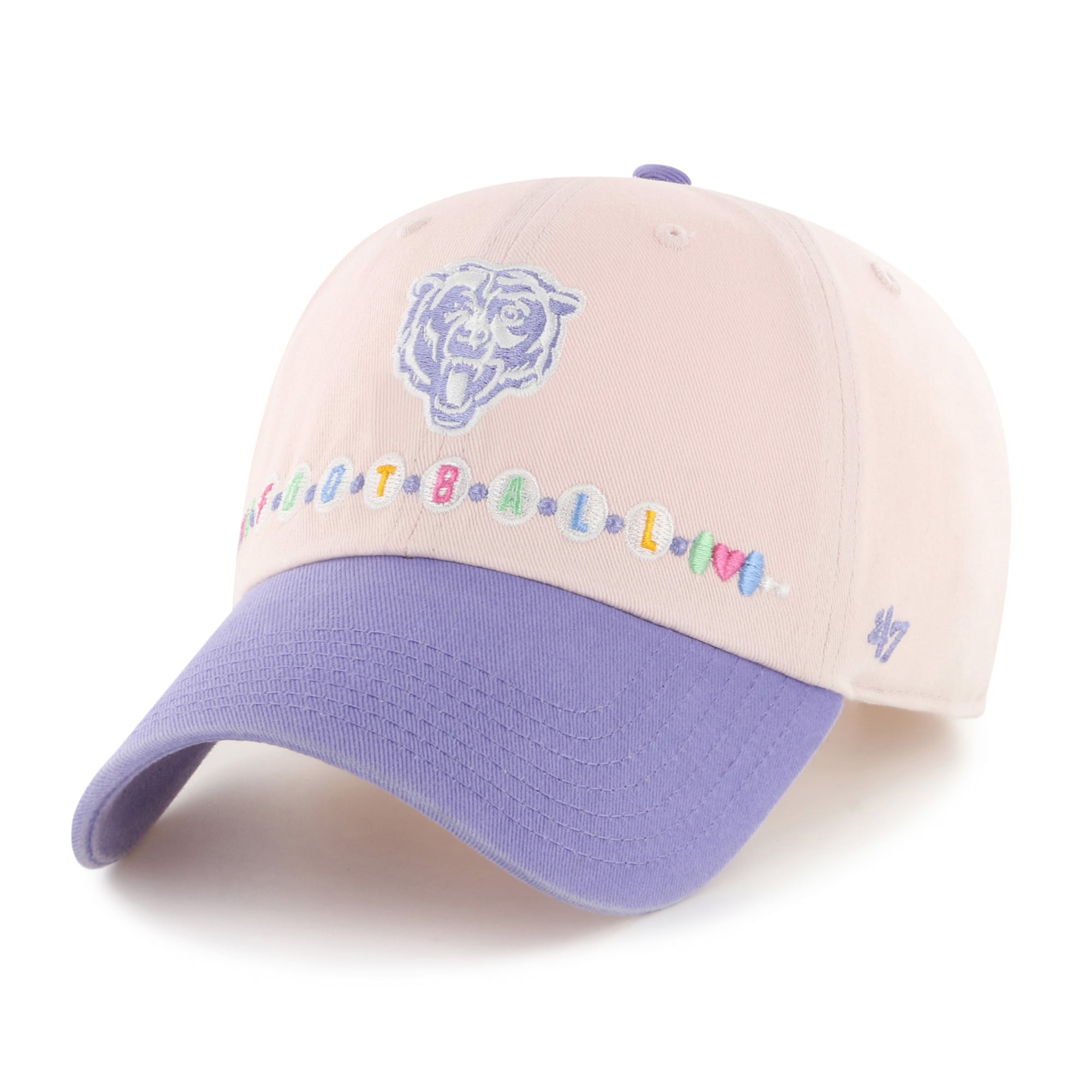 Youth '47 Pink/Purple Chicago Bears Friendship Bracelet Clean Up Adjustable Hat