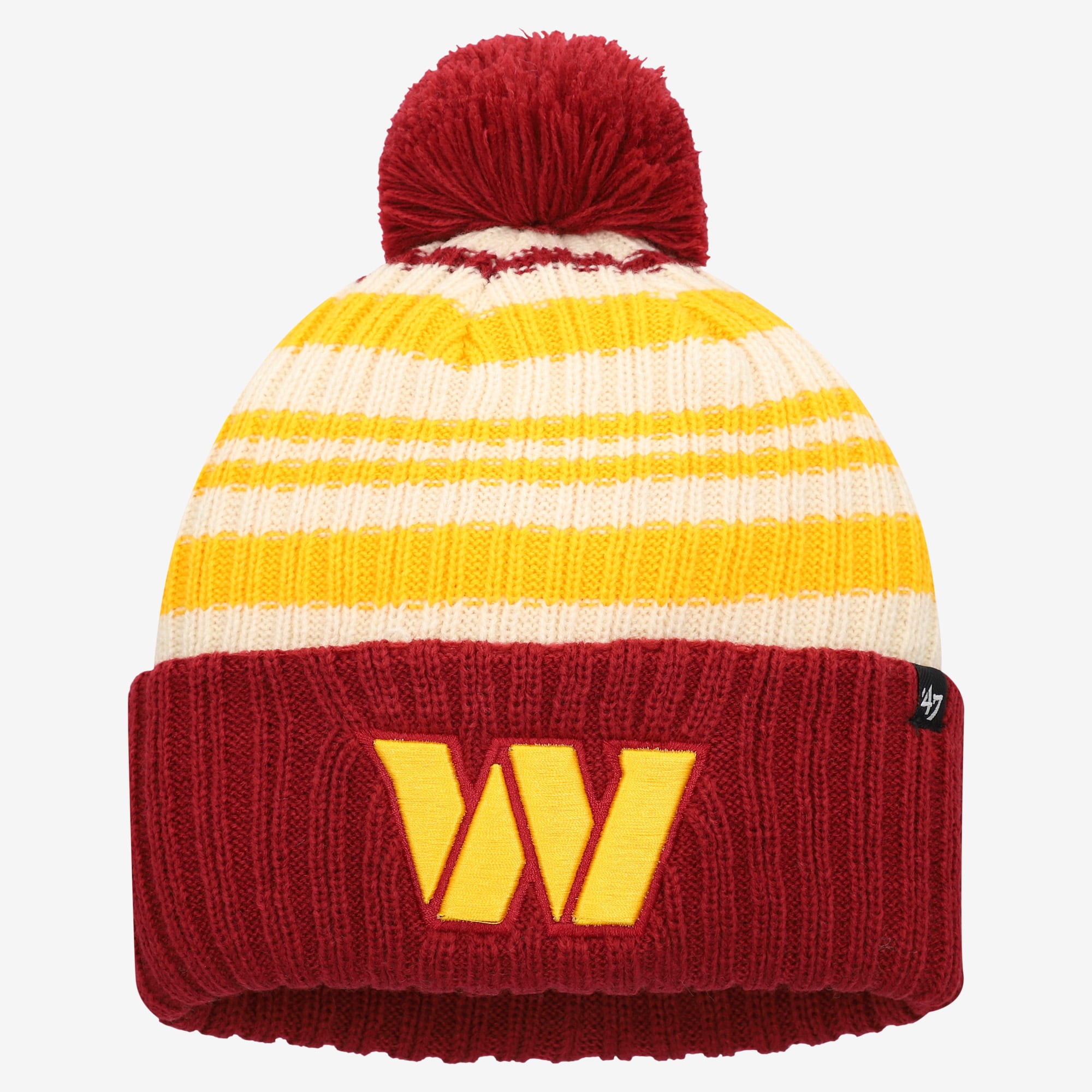 Youth '47  Burgundy Washington Commanders Snow Fort Cuffed Knit Hat with Pom