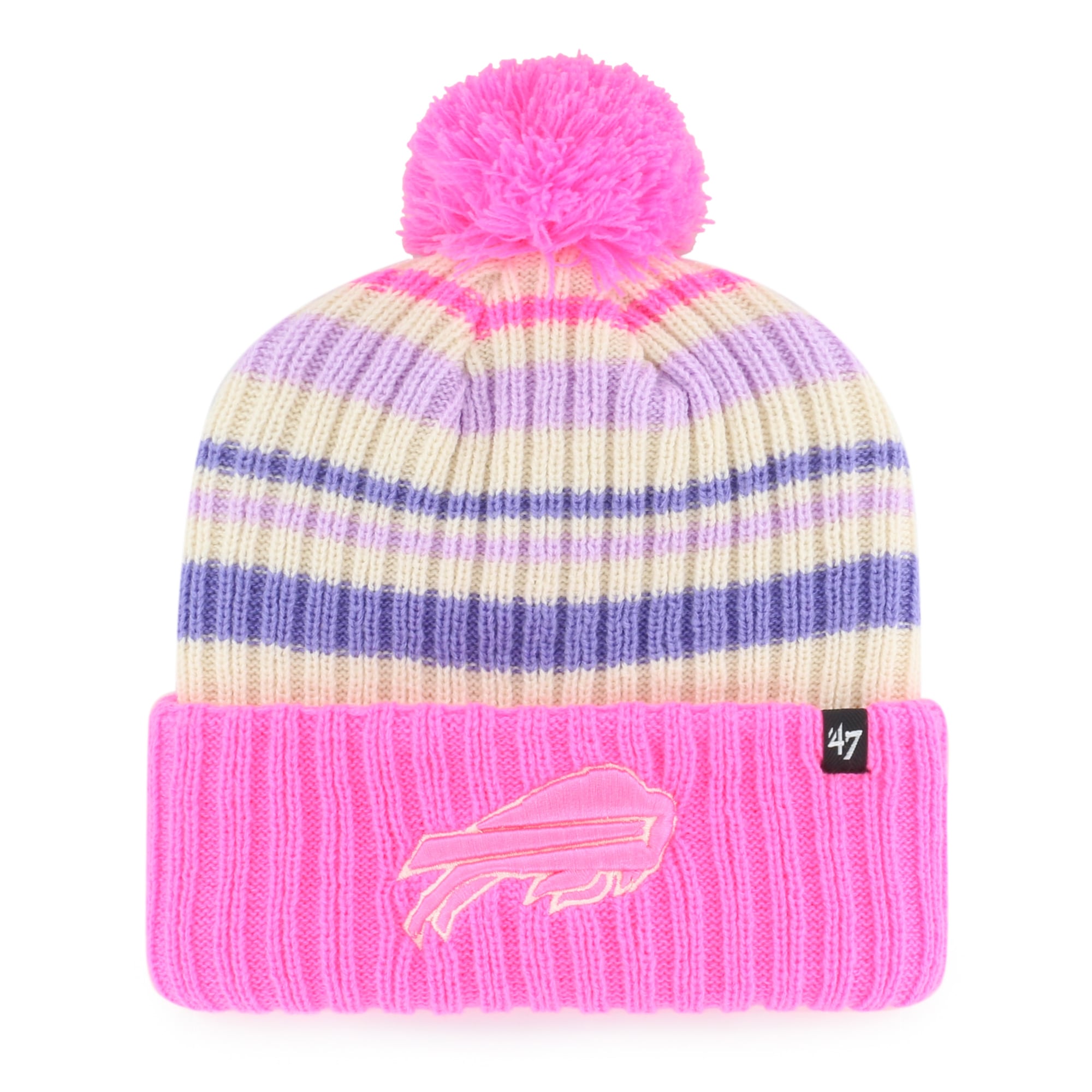 Youth '47  Pink Buffalo Bills Snow Fort Cuffed Knit Hat