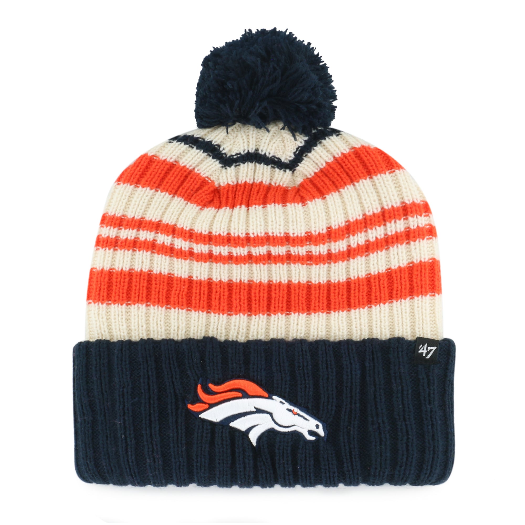 Youth '47  Navy Denver Broncos Snow Fort Cuffed Knit Hat