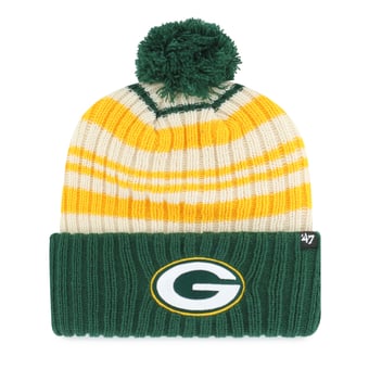 Youth '47  Green Green Bay Packers Snow Fort Cuffed Knit Hat with Pom