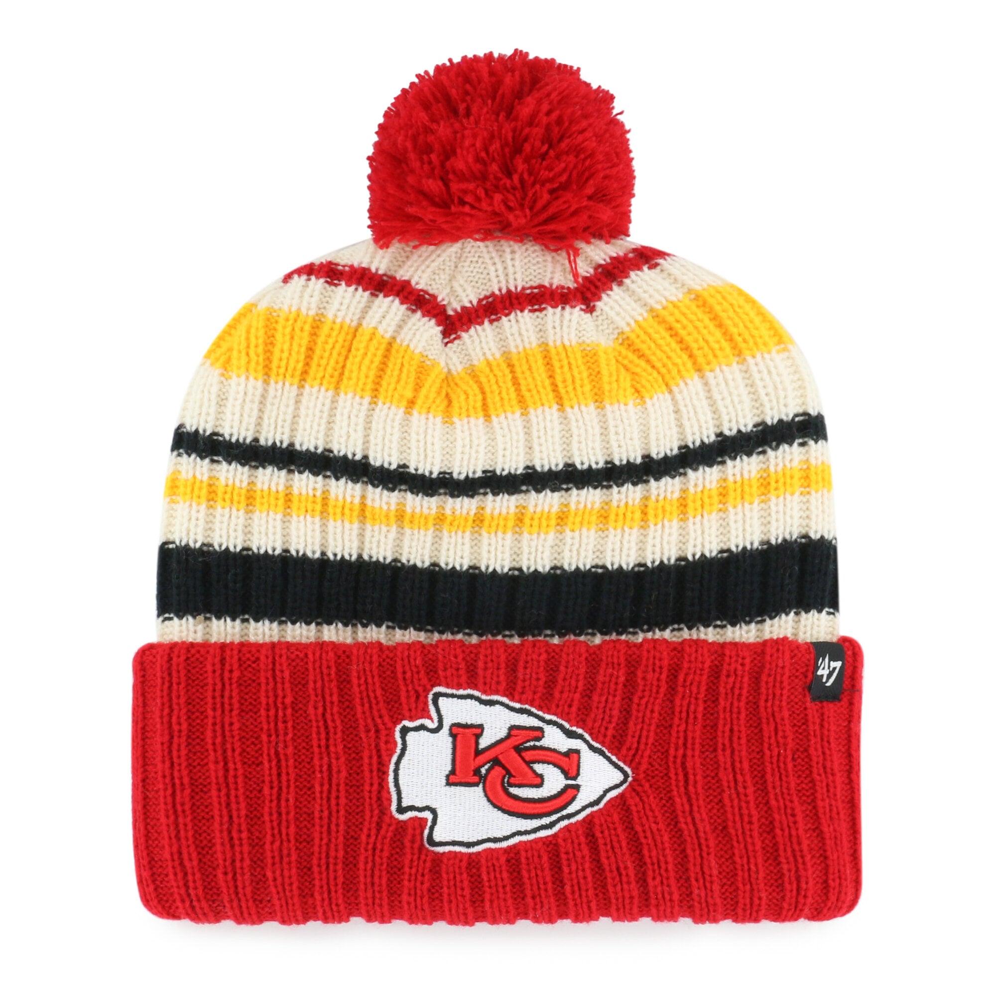 Youth '47 Red Kansas City Chiefs Snow Fort Cuffed Knit Hat
