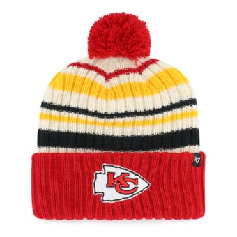 Youth '47  Red Kansas City Chiefs Snow Fort Cuffed Knit Hat with Pom