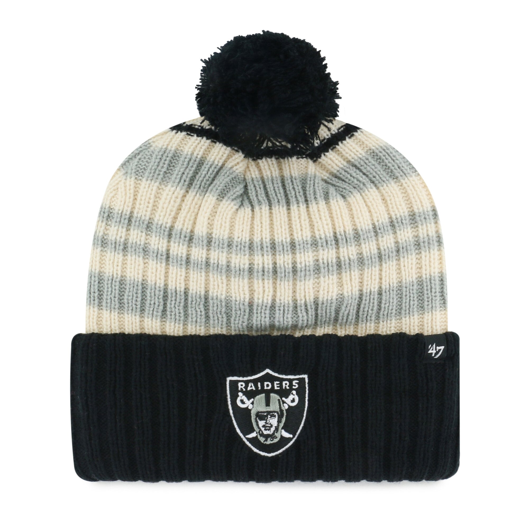 Youth '47  Black Las Vegas Raiders Snow Fort Cuffed Knit Hat