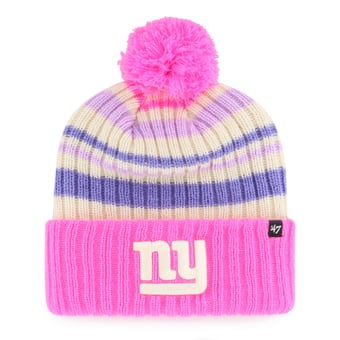 Youth '47  Pink New York Giants Snow Fort Cuffed Knit Hat with Pom
