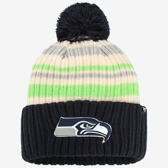 Youth '47  College Navy Seattle Seahawks Snow Fort Cuffed Knit Hat with Pom