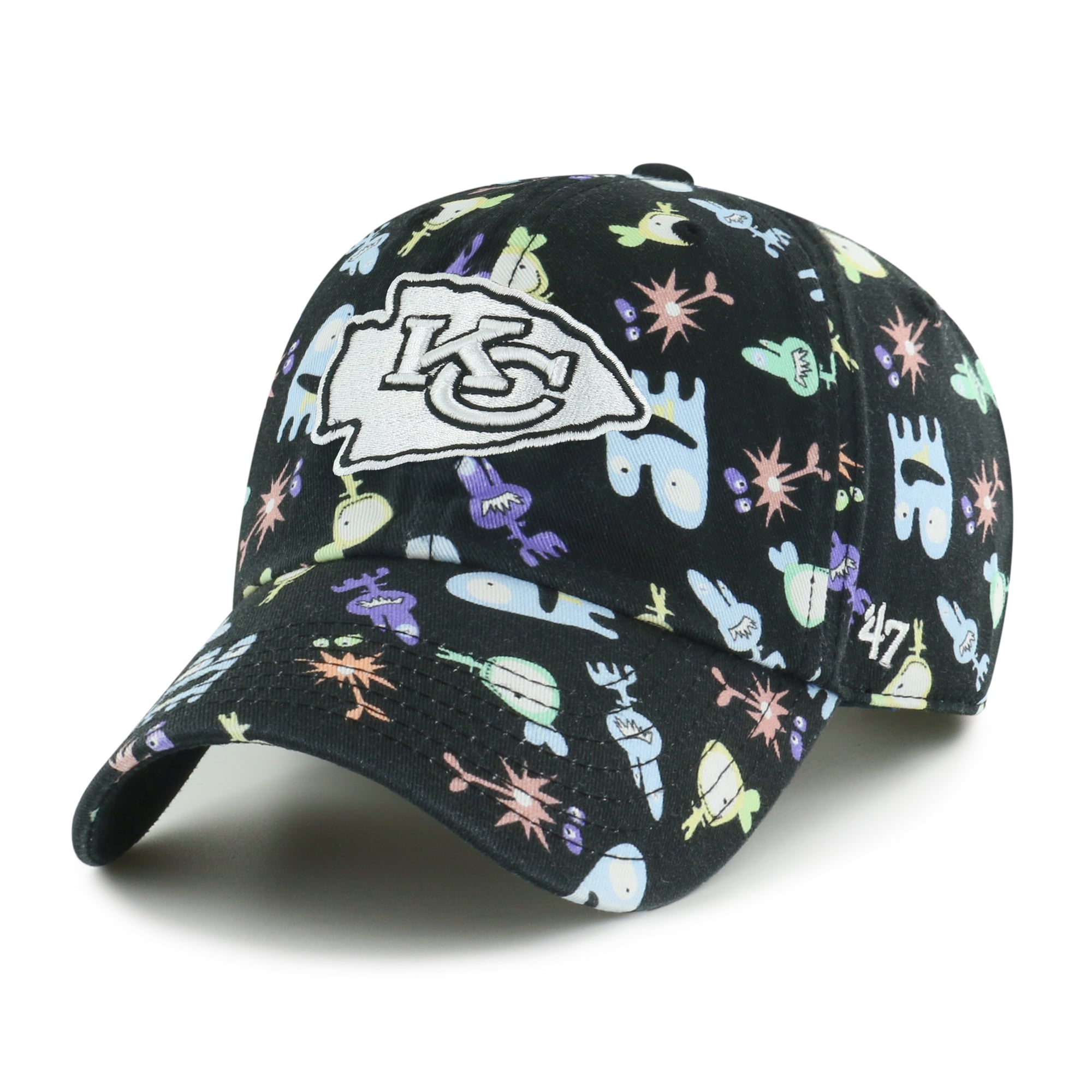 Preschool '47 Black Kansas City Chiefs Space Critter Clean Up Adjustable Hat