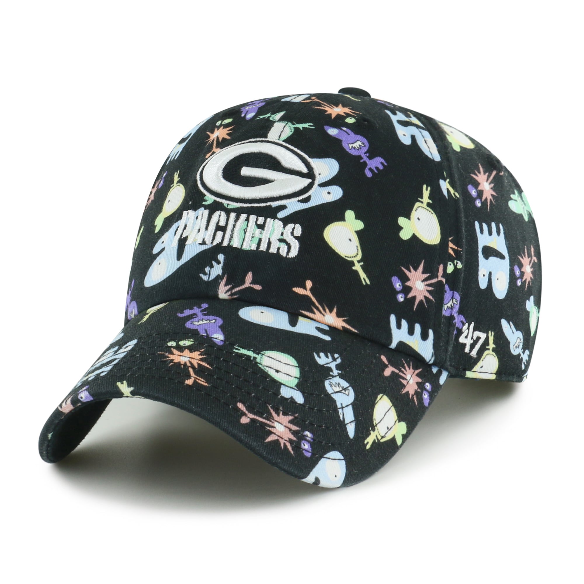 Preschool '47 Black Green Bay Packers Space Critter Clean Up Adjustable Hat