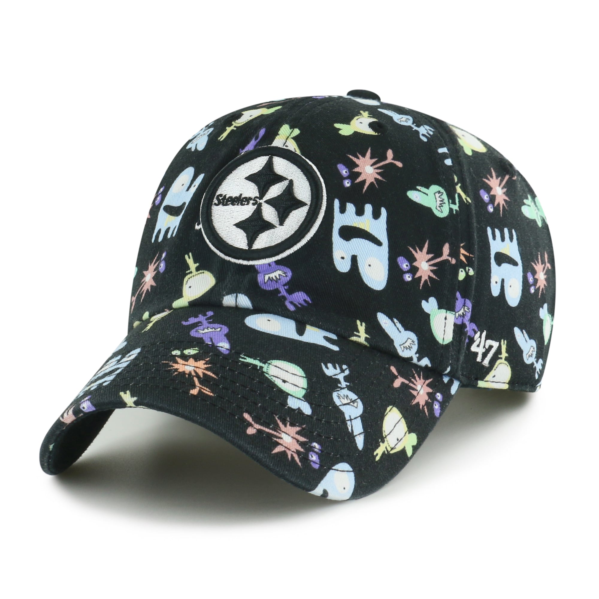 Preschool '47 Black Pittsburgh Steelers Space Critter Clean Up Adjustable Hat