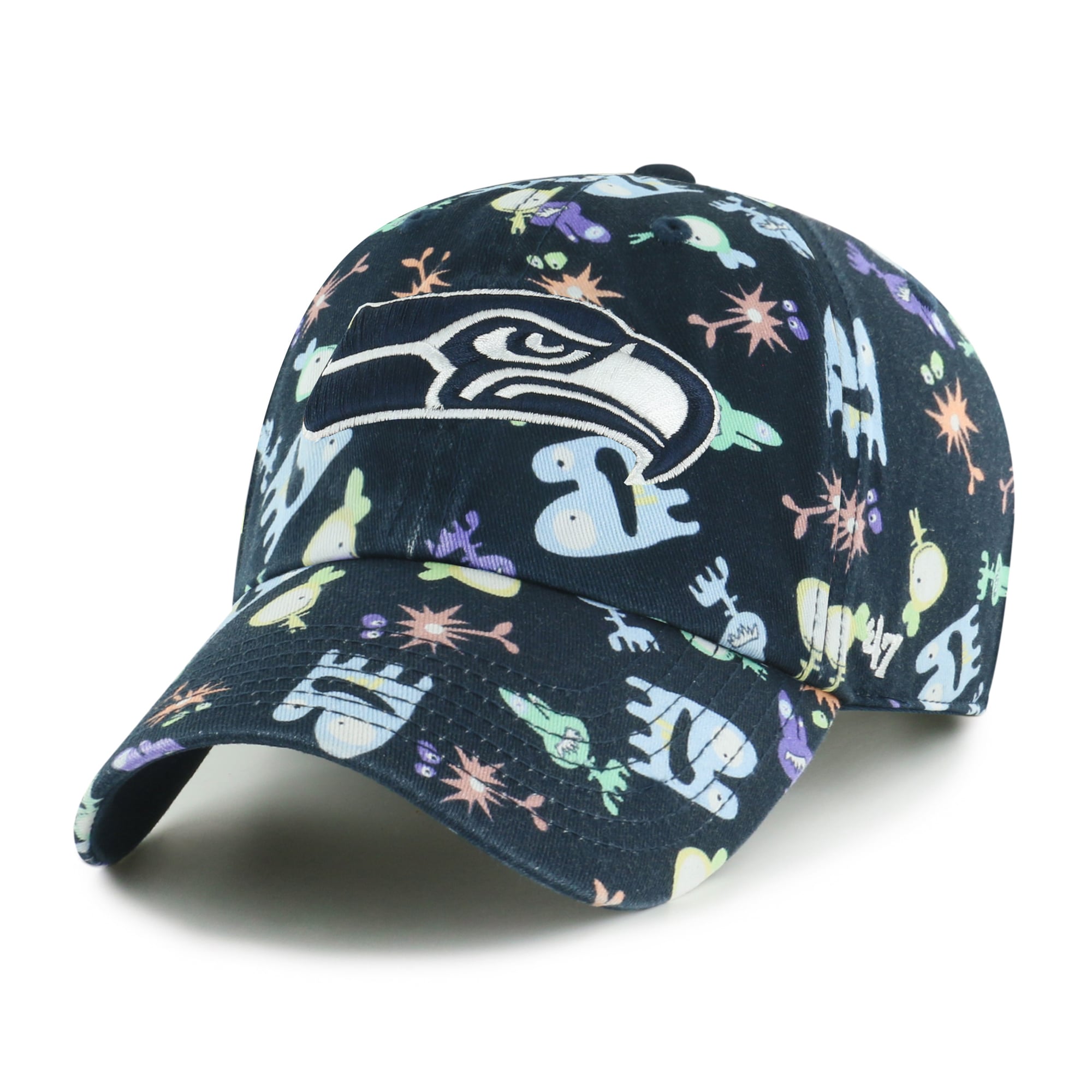 Preschool '47 Navy Seattle Seahawks Space Critter Clean Up Adjustable Hat