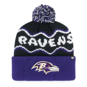 Preschool '47 Black Baltimore Ravens Squiggle Script Cuffed Knit Hat