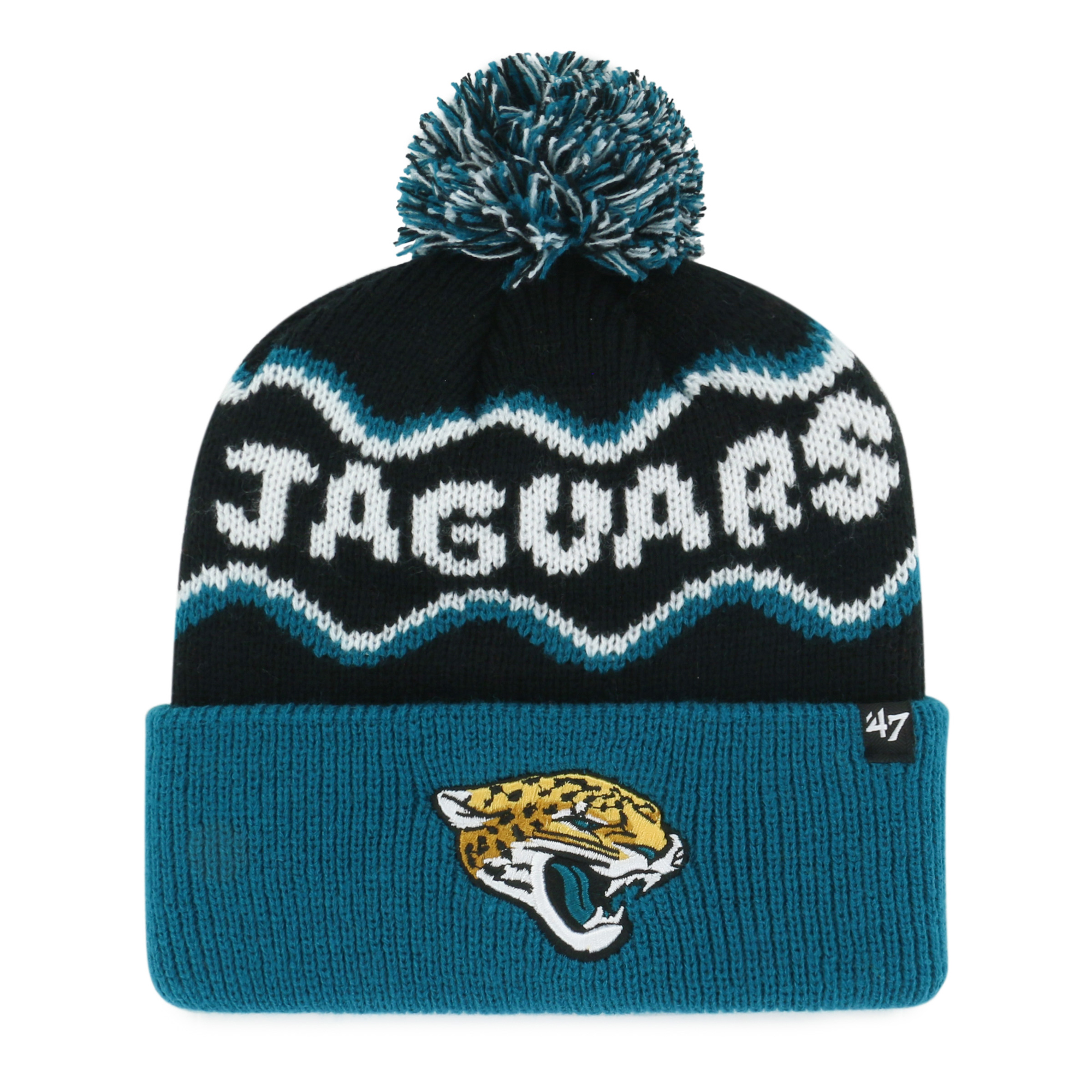 Preschool '47 Black Jacksonville Jaguars Squiggle Script Cuffed Knit Hat