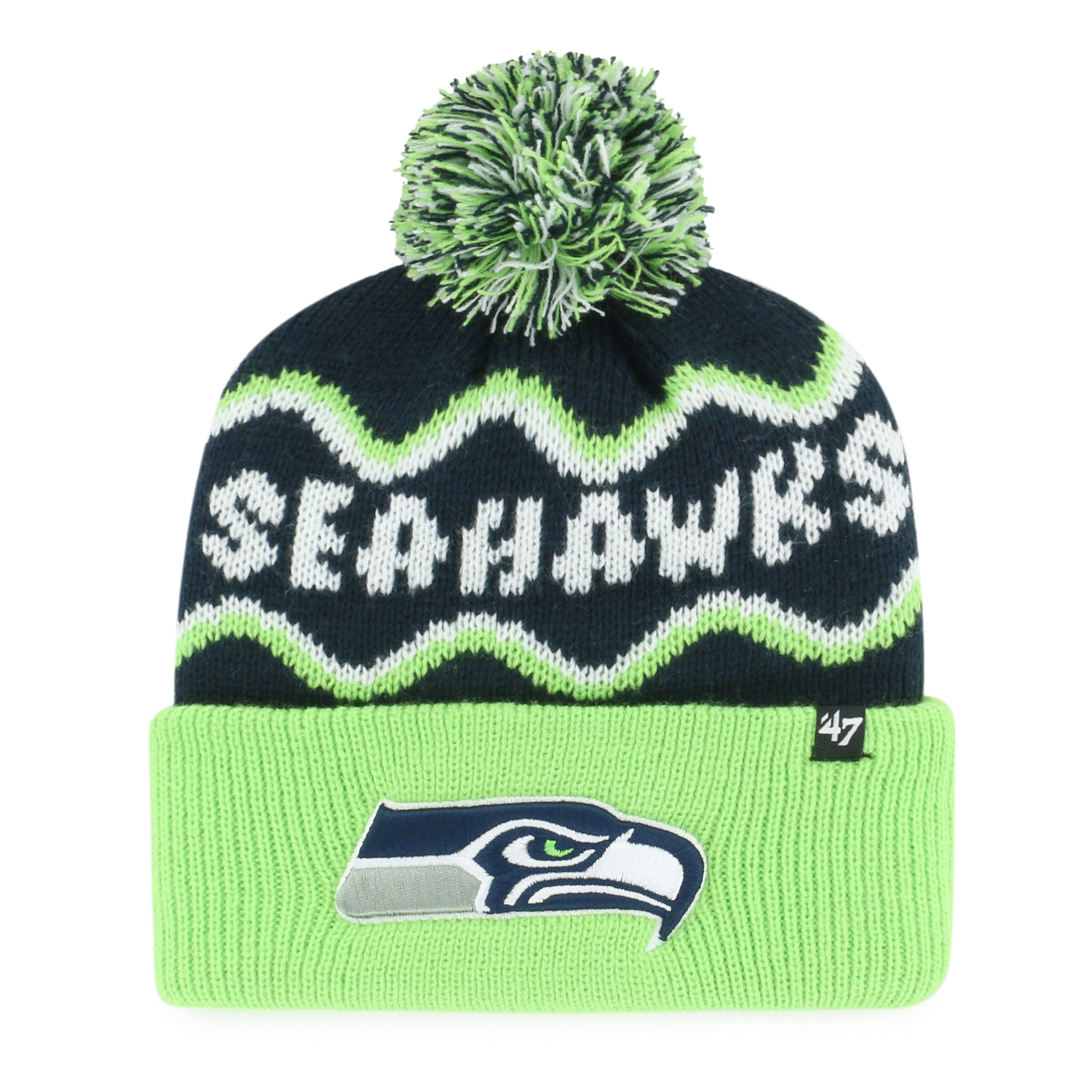 Preschool '47 College Navy Seattle Seahawks Squiggle Script Cuffed Knit Hat