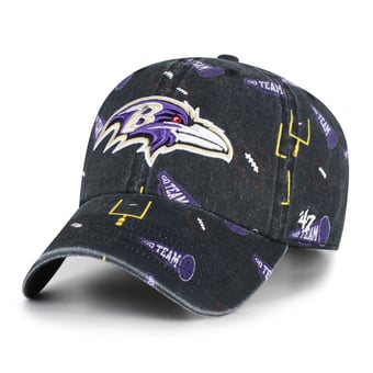 Youth '47  Black Baltimore Ravens Stomping Ground Clean Up Adjustable Hat