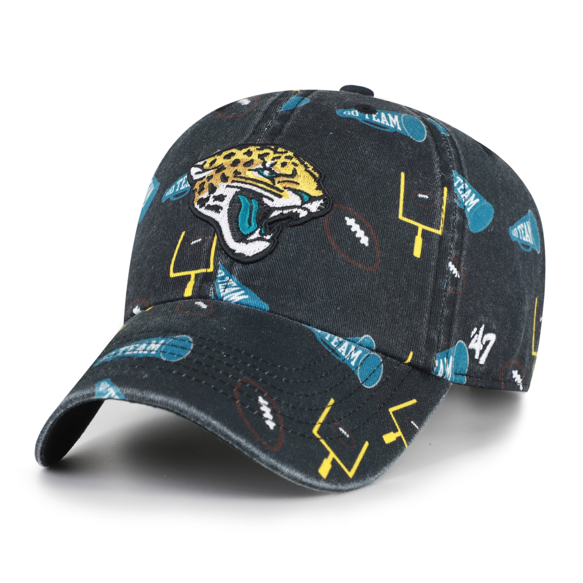 Youth '47  Black Jacksonville Jaguars Stomping Ground Clean Up Adjustable Hat