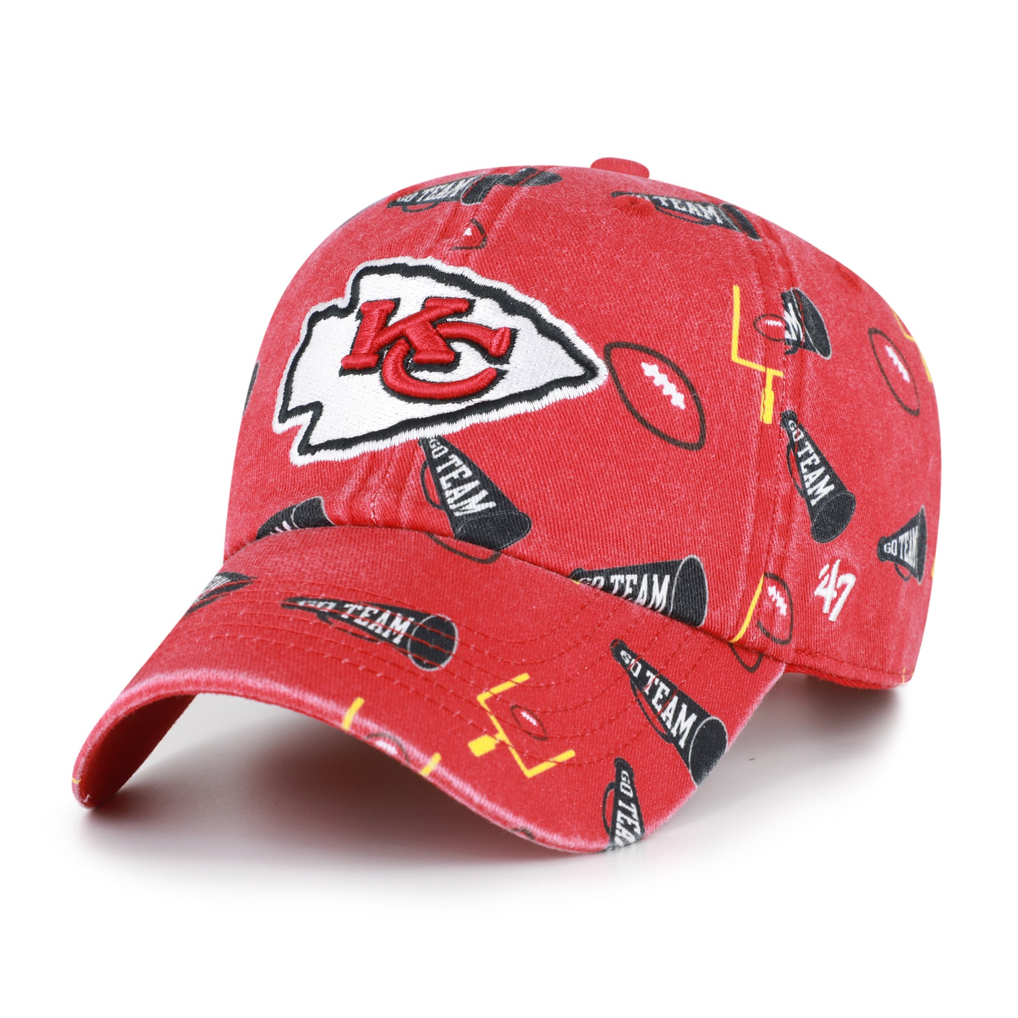 Youth '47  Red Kansas City Chiefs Stomping Ground Clean Up Adjustable Hat