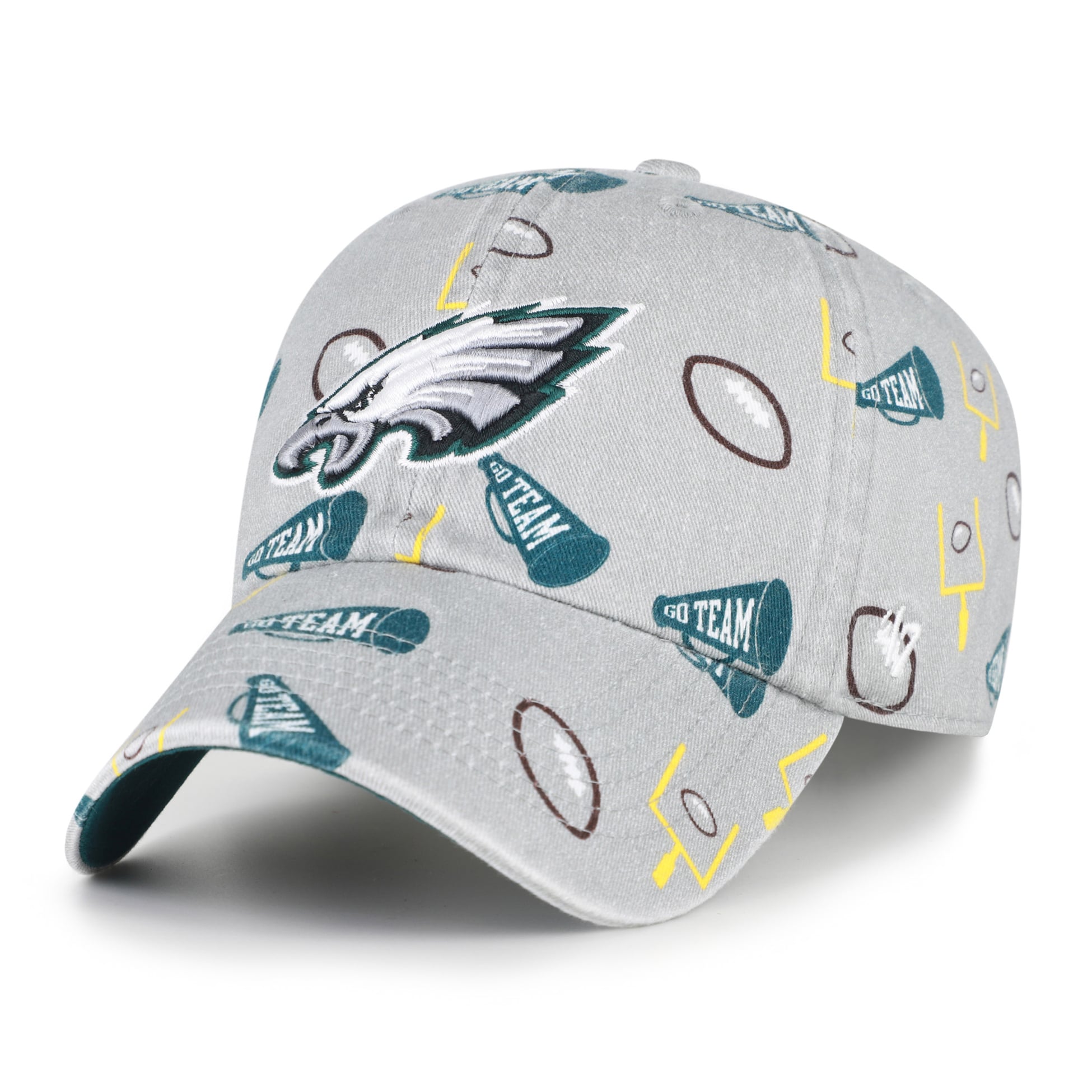 Youth '47  Gray Philadelphia Eagles Stomping Ground Clean Up Adjustable Hat