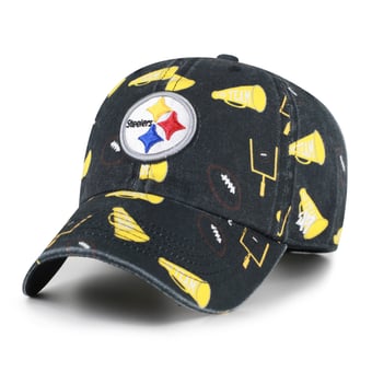 Youth '47  Black Pittsburgh Steelers Stomping Ground Clean Up Adjustable Hat