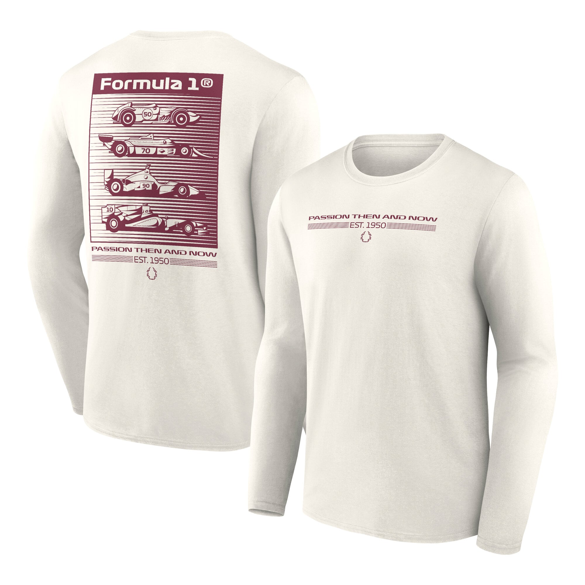 T-shirt à manches longues Formula 1 Heritage Graphic - Blanc cassé - Homme