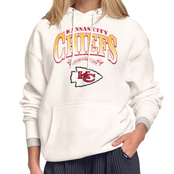 Women's Starter Cream Kansas City Chiefs Touchdown Legacy Fleece Hoodie