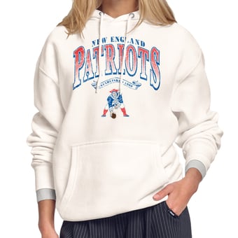 Women's Starter Cream New England Patriots Touchdown Legacy Fleece Hoodie