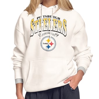 Women's Starter Cream Pittsburgh Steelers Touchdown Legacy Fleece Hoodie