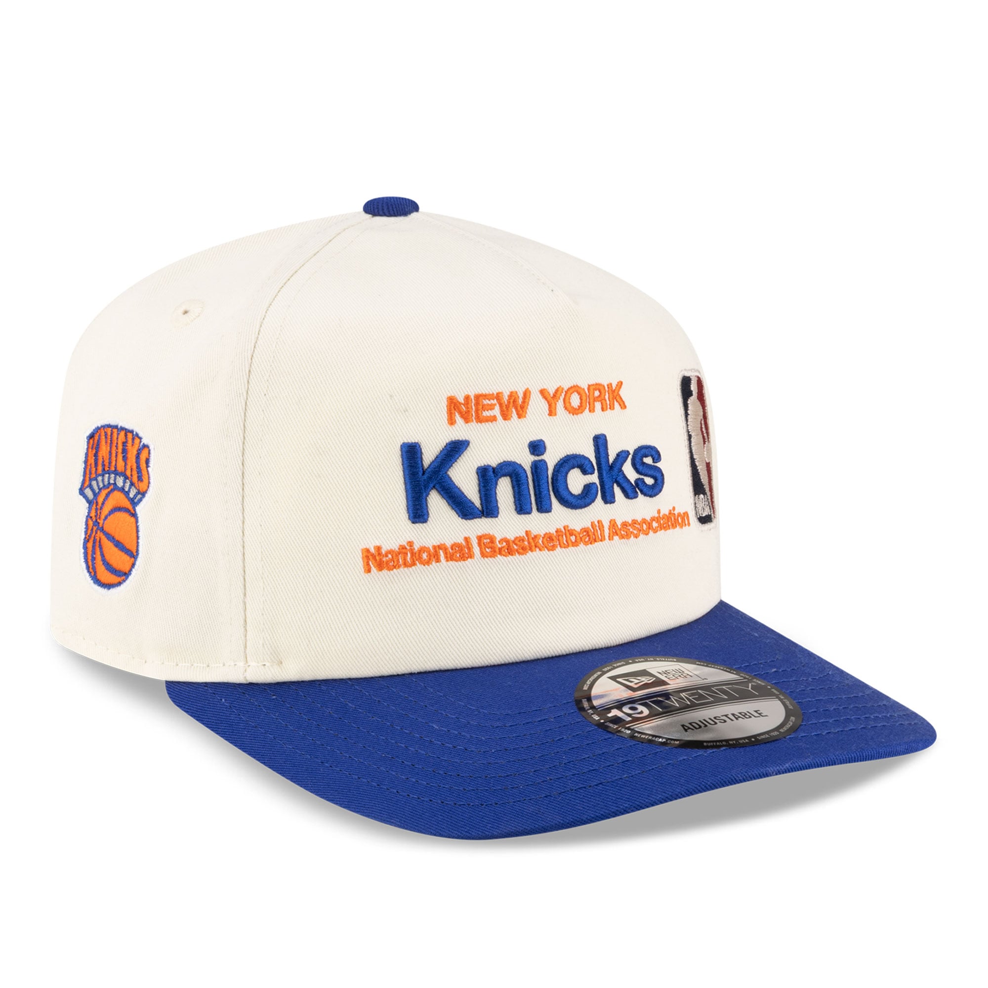 New Era Men's Cream New York Knicks Chrome Wordmark Adjustable Hat - Cream