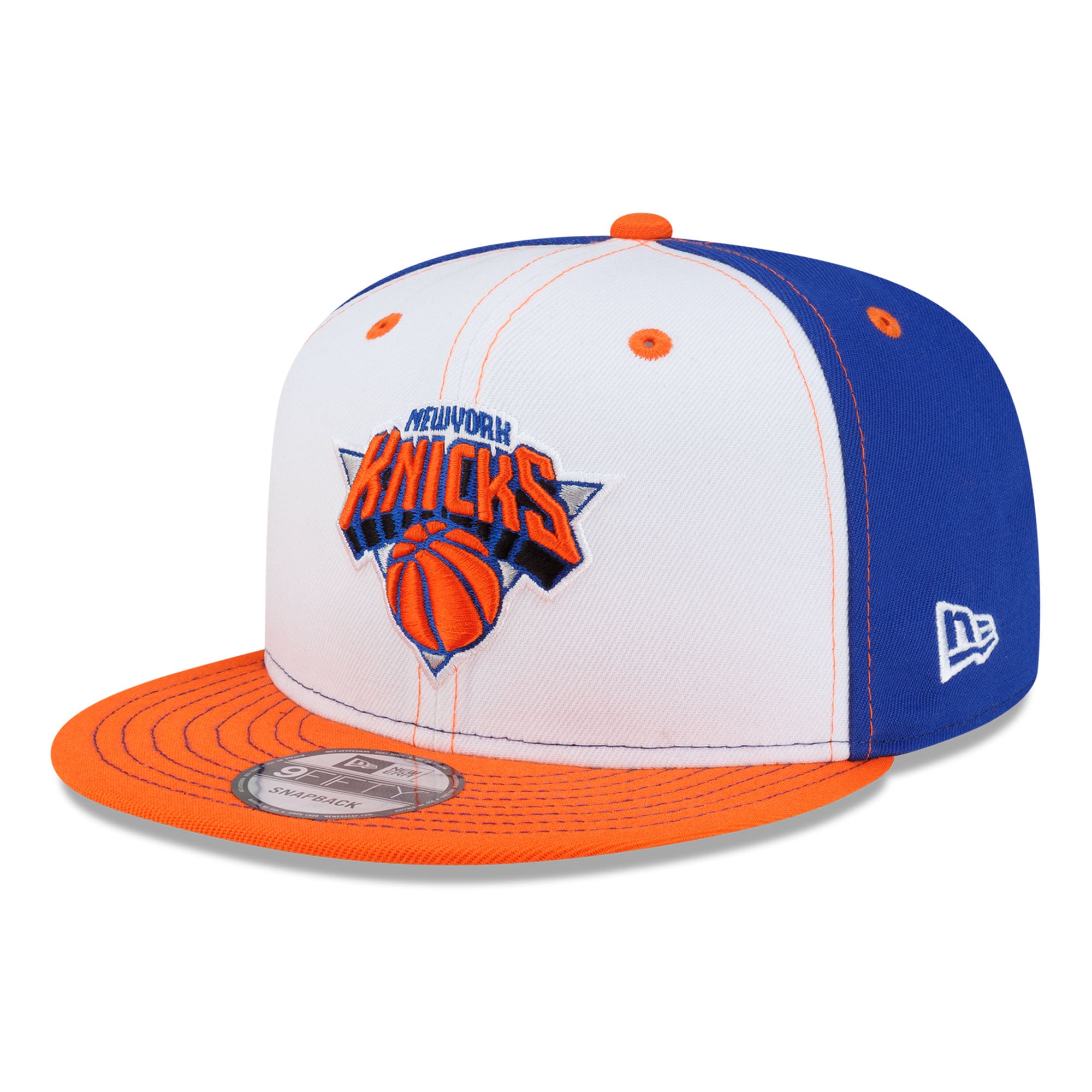 Men's New Era White/Orange New York Knicks Stitch 9FIFTY Snapback Hat